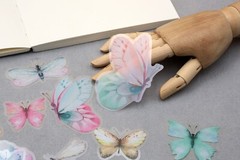 Butterfly sticker | butterflies nature pink blue insect themed PET plastic