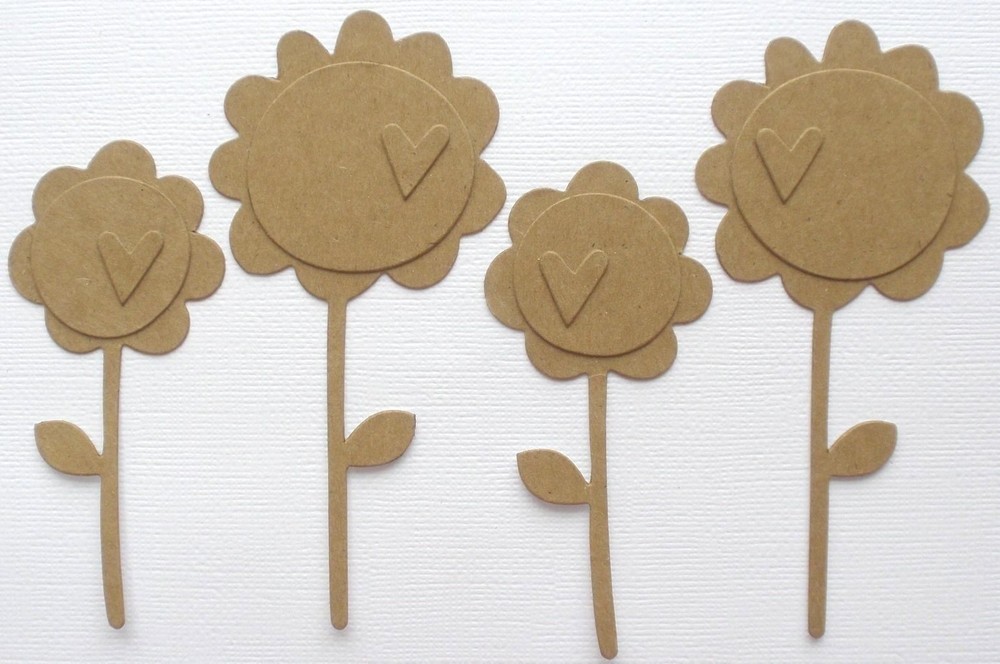 {6 Pc.} *FLOWER GARDEN* Whimsical Decorative Bare Chipboard Die Cuts
