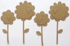 {6 Pc.} *FLOWER GARDEN* Whimsical Decorative Bare Chipboard Die Cuts