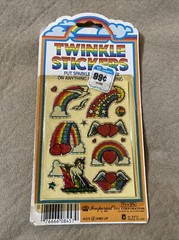 Vintage 80s Prism Twinkle Stickers Butterfly Sparkle Rainbow Unicorn Imperial