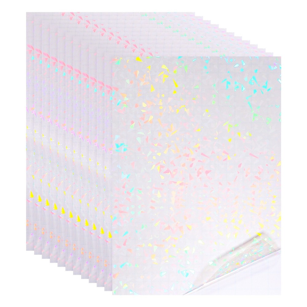 12x8in Holographic Laminate Sheets 12Pcs Sticker Paper Cracked Glass Pattern