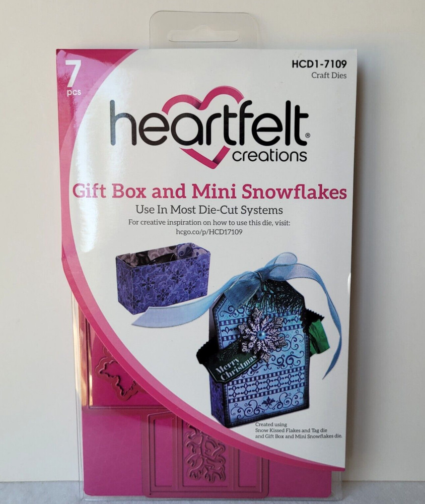 Heartfelt Creations Gift Box and Mini Snowflakes HCD1-7109 Craft Dies Brand New