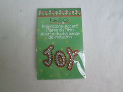 Lot of 6 Vintage Mary Engelbreit Rhinestone Accent Christmas Joy Stickers, New