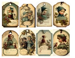 8 Pcs Children Tags Junk Journal Scrapbook USA Seller