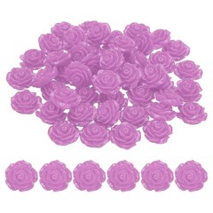 20mm Rose Flower Resin Cabochon, 50 Pcs Mini Rose Flower Resin, Light Purple