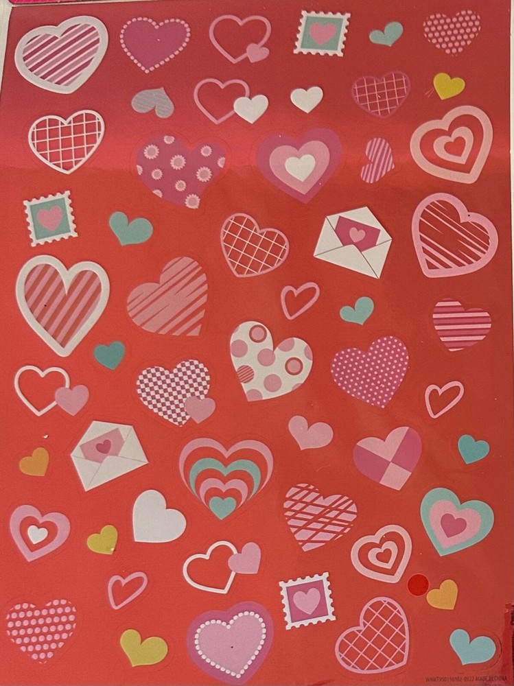 Valentine’s Day Love Red Pink Foil Hearts Stickers Planner Supply DIY Crafts