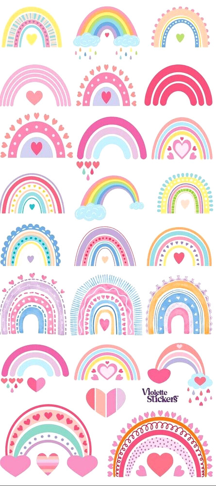 Violette Stickers Happy Rainbow Love Crafts Planner Supply Scrapbook