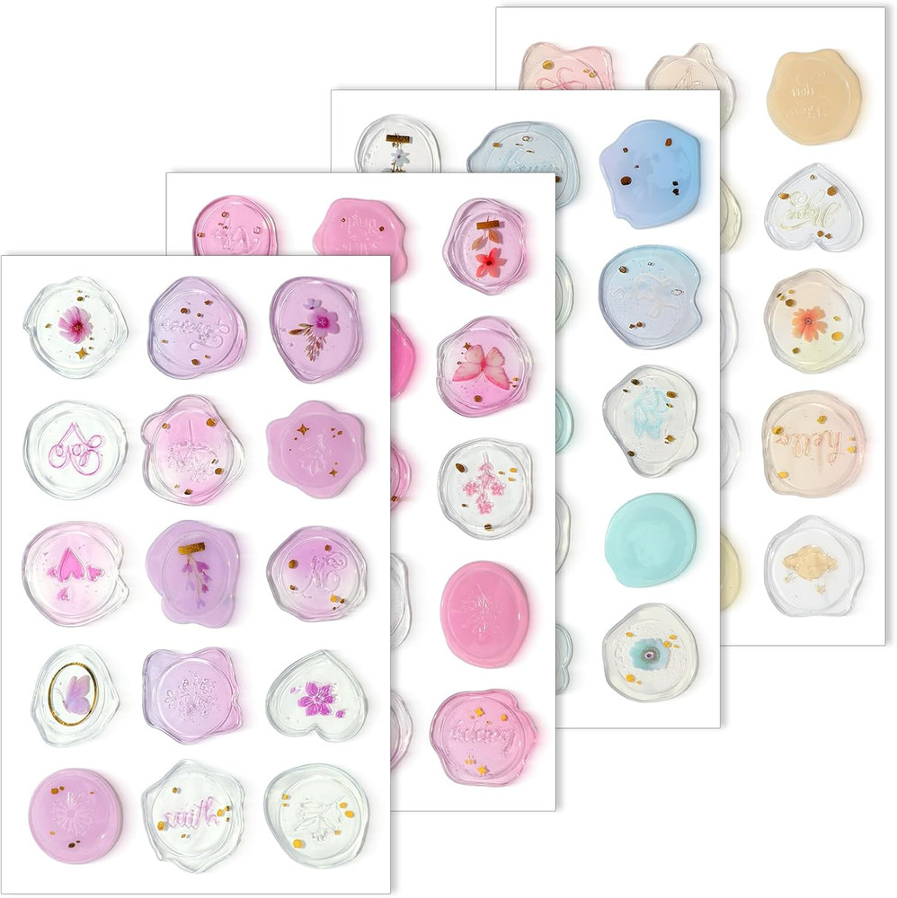60 Pcs Wax Seal Stickers, Self-Adhesive Envelope Seal Stickers for Wedding Invit
