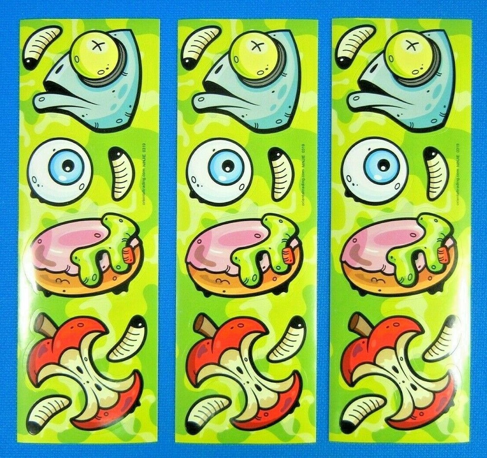 Gross Slime Sticker Strips Lot Of 3