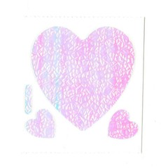 Vintage 80’s Sticca Graphics Crinkle Foil Light Pearly Pink Hearts Sticker Mod