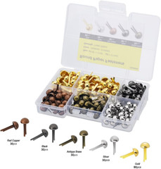 Brads for Paper Crafts, 200Pcs Multicolor Metal Paper Fasteners, 8X17Mm Fastener