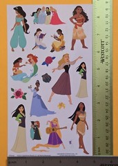 Disney, Princess Sticker Single Sheet Large ( Size 5×8.75″)