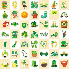 100 Pcs Reusable St. Patrick’s Day Clover Stickers – Vinyl, Assorted Designs …