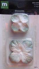Paper Flower Blossoms White Yellow Green Daisy Blue Pansy or Hydrangea NEW