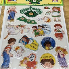 New Vintage Cabbage Patch Kids Puffy Vinyl Stick-Ons Stickers Set of 4 Sealed