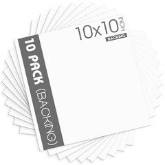 10 PCS Mat Board Center 10×10 Inch White Backing Boards Cardboard Frames
