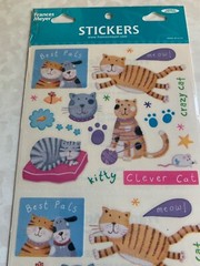 FRANCES MEYER FMI CAT STICKERS BEST PALS CAT DOG CRAZY CAT 42 PIECES