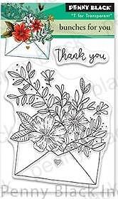 New Penny Black Rubber Stamp clear BUNCHES FOR YOU THANK YOU free USA ship