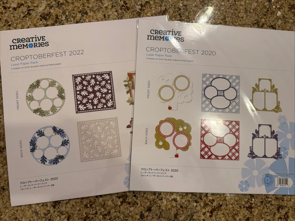 Creative Memories CROPTOBERFEST 2020&2022 Laser Paper Packs BUNDLE- BRAND NEW!