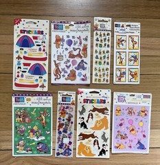 Vtg Sticker Lot: Winnie the Pooh, Tigger, Piglet, Eeyore Sandylion Hallmark