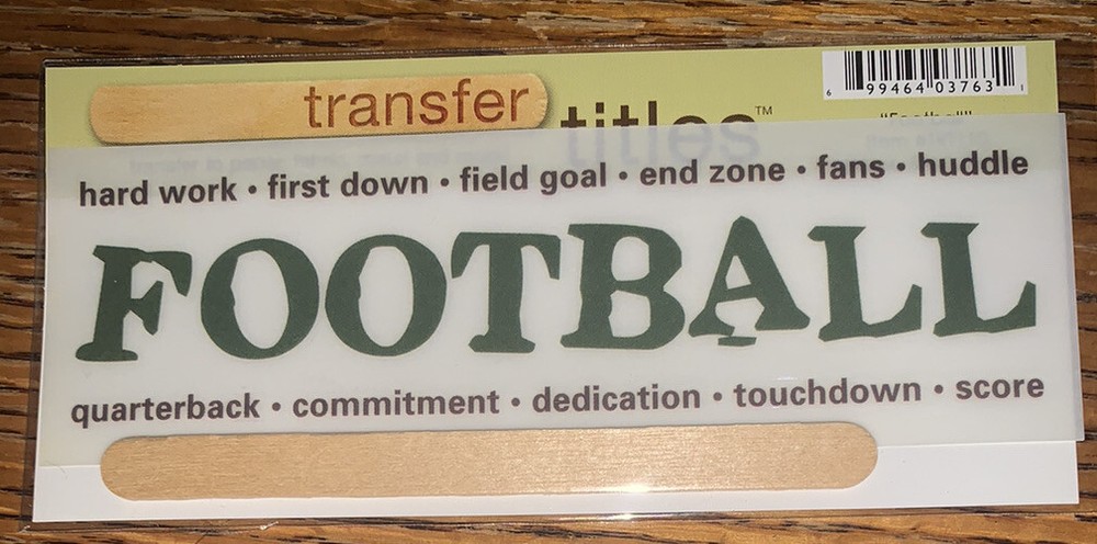 My Mind’s Eye RUB ON TRANSFER TITLE “FootBall” Field Kick Ball SCRAPBOOK Sports