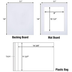 Acid Free 25 Pack 11×14 Pre-Cut Mat Board Show Kit for 8.5×11 Photos, Prints …