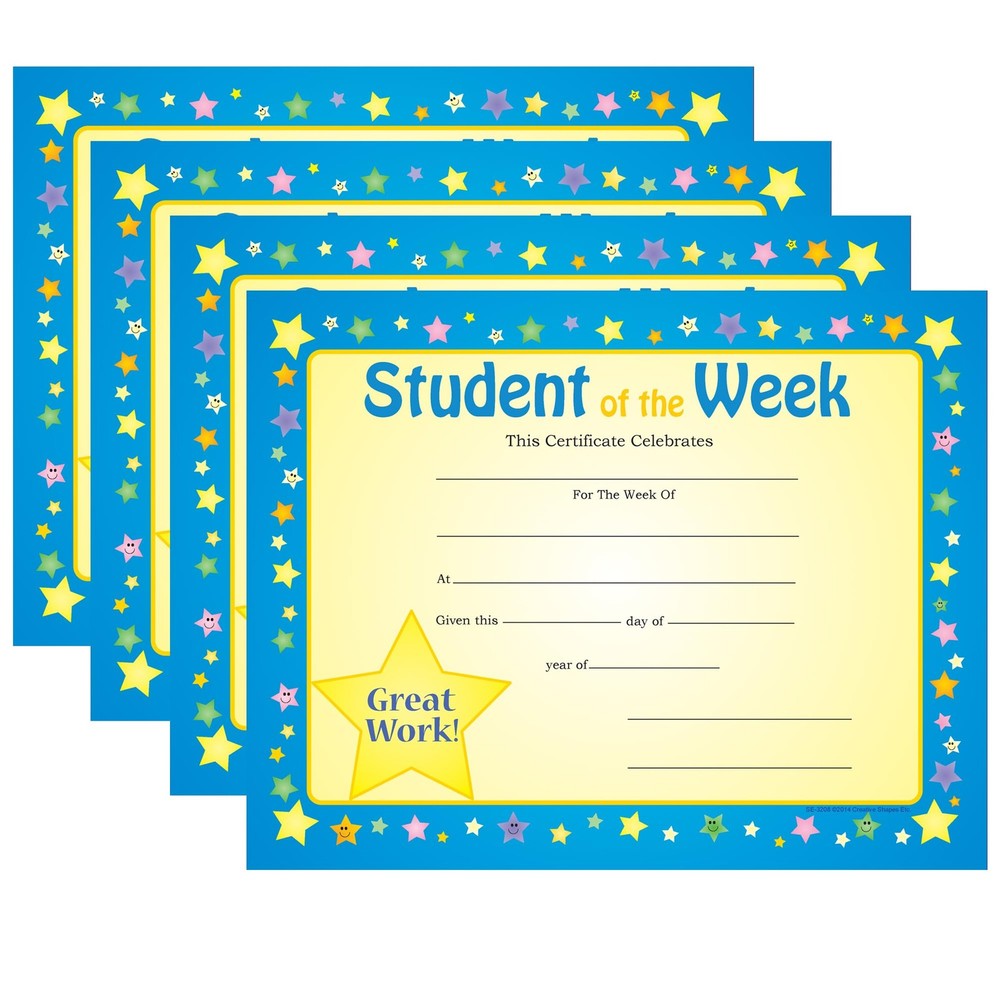 30 PCS 11×8.5 Inch Colorful Student Week Recognition Award Certificate Paper