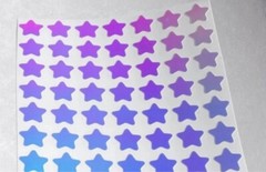 White/Blue Holographic Star Stickers! ~ 0.3 to 1.5 inch Custom Size