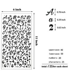 810pcs Glitter Cursive Alphabet Letter and Number Stickers Self Adhesive Scri…