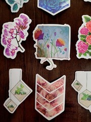 STICKERS x 10 Plants Flowers Tree Orchid Succulents Grow Rose Poppy PL4