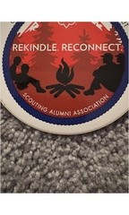 BSA Scouting Alumni Assoc. Sticker 1990s Campfire Scene Fleur-de-lis Emblem