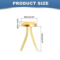 1000 PCS Paper Brass Fasteners Split Pins, Gold, 6 x 12 mm