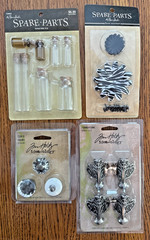 Tim Holtz Idea-ology & Paper Studio Embellishment Lot Corked Vials Knobs