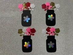 BOUQUET (RED, GOLD, WHITE, PINK) ROSES IN A JAR SILHOUETTE DIE CUT/ CUTS -24pcs