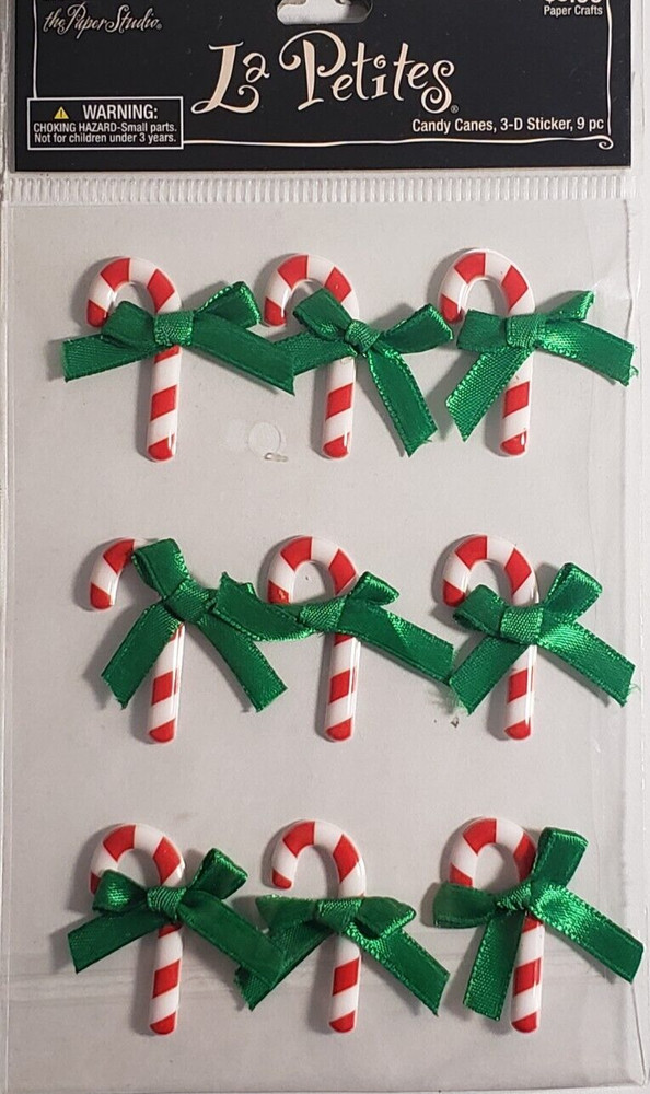 The Paper Studio La Petites CANDY CANES 3-D Stickers – 9 pcs
