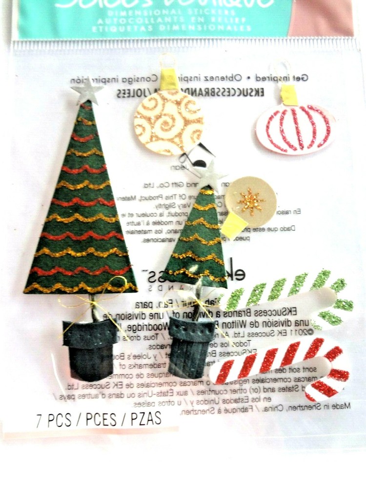 Jolees Boutique scrapbooking stickers Christmas Decorations trees bulbs