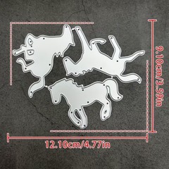 3pcs horse card making cutting dies die cut METAL