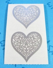 Gray Brocade Heart Stickers Vintage Mrs. Grossman’s