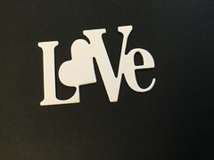 «Love» word die cut embellishments with heart Choose Color 6 pcs 1-1/2 x 2-1/2