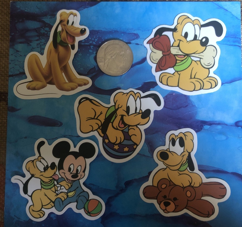 Disney Stickers – Disney Pluto Lot of 5 Stickers.