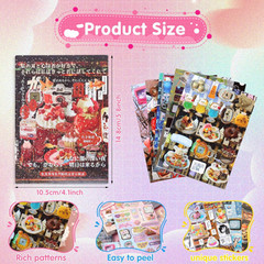 Japanese Sticker Book 800+ Die-Cut Stickers for Scrapbooking 45 Sheets Y2K Style