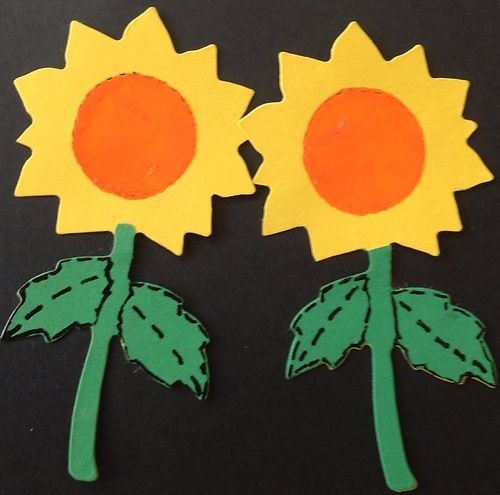 SUNFLOWER Die-Cuts(6pc)Approx:3.5″x 1.5″Garden•Seeds•Flowers•Summertime •Sun•••