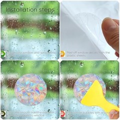 162 Pieces Dots Window Clings for Birds – Anti-Collision Window Decals – Prismat