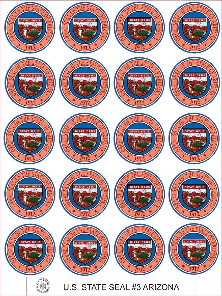 ARIZONA STATE SEAL – SIZE 2″ EACH – 20 PER SHEET