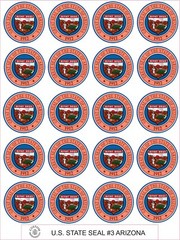 ARIZONA STATE SEAL – SIZE 2″ EACH – 20 PER SHEET