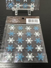 2 Recollections Glitter Snowflake Embellishment 20pcs Stickers Blue & White New