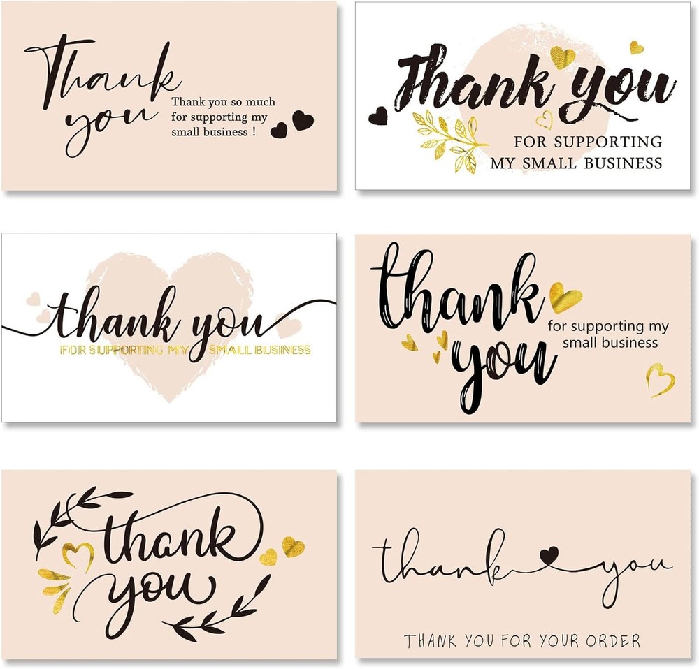 120 Pieces Thank You for Supporting My Small Business Cards Mini Thank You Cards