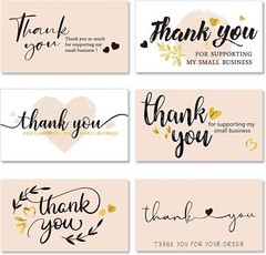 120 Pieces Thank You for Supporting My Small Business Cards Mini Thank You Cards
