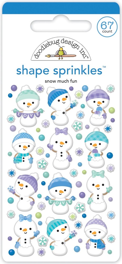 Doodlebug Sprinkles Snow Much Fun Snowmen Girls Boys Flakes Bows Hats Love