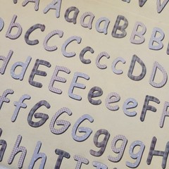 Lot 7 Sheets NON-ADHESIVE Alphabet Letters Numbers Pink Blue Pastel More Vintage